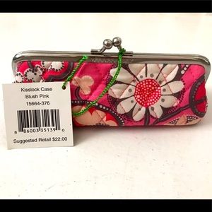NWT never used Vera Bradley kisslock case in blush pink. Amazing condition!